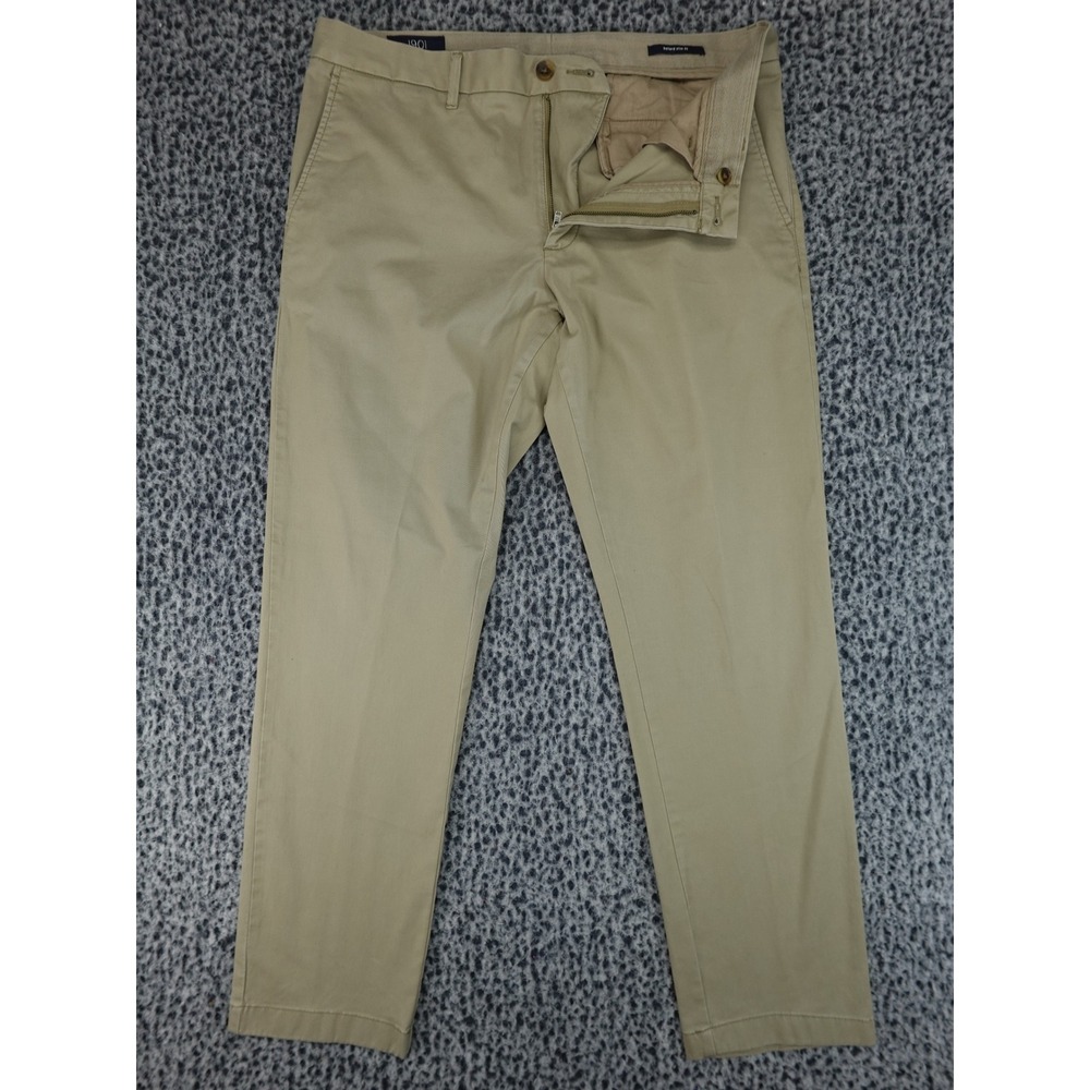 1901 Ballard Slim Fit Chino Pants Mens 36x30 Khaki Tan Excellent Cotton‎ Twill